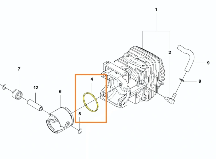 pierscien-tloka-T425-Husqvarna-schemat