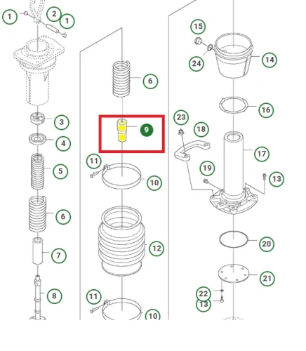 schemat, któy przedstawia oryginalny zatrzask lub ogranicznik do zagęszczarek Husqvarna. Oryginalna część jest wykonana z metalu i pasuje do zagęszczarek LT 800, LT 8005, LT 6005.