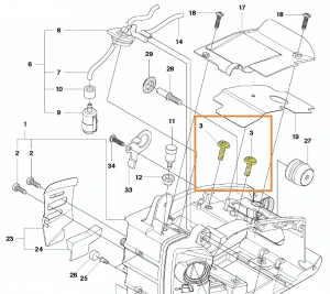 Śruba mocująca pilarki T425 Husqvarna