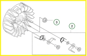 Zespół koła zamachowego 450S pilarki Husqvarna