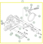 Zespół hamulca/pokrywa sprzęgła pilarki 450S Husqvarna