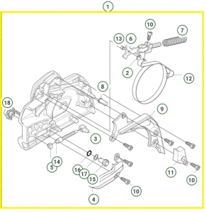 Zespół hamulca/pokrywa sprzęgła pilarki 450S Husqvarna