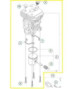 Cylinder kpl. pilarki 445S Husqvarna
