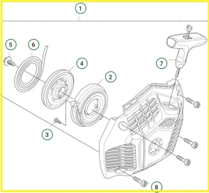 Zespół rozrusznika pilarki 450S, 445S Husqvarna