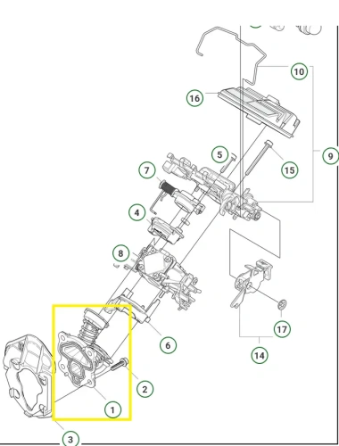 Rura wylotowa gaźnika do pilarki 450S, 445S Husqvarna. Widoczny detal mocowania, na białym tle, bez dodatkowych akcesoriów.