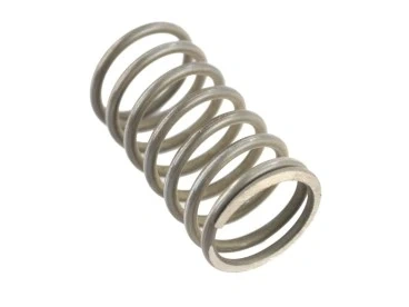 sprężyna powrotna do pilarki Husqvarna model T425, szara sprężyna na białym tle, które uwydatnia szczegóły, metalowa,