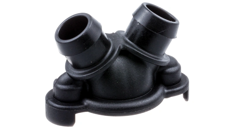 Kołnierz gaźnika pilarki Husqvarna 570,  w kolorze czarnym, wykonany z plastikowego materiału, prezentowany z góry. Produkt ma okrągłe otwory mocujące oraz widoczne detale i oznaczenia. Tło białe, minimalistyczne.