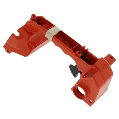 uchwyt kompletny pilarki T425 Husqvarna, pomarańczowy z widocznymi szczegółami, na jasnym tle co uwydatnia drobne elementy,