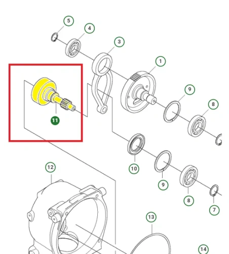 Schemat przedstawia oryginalny wał do zagęszczarek firmy Husqvarna. Wał jest dedykowany do zagęszczarek LT 6005 i LT 5005