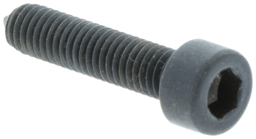 Śruba cylindra pilarki Husqvarna 395XP, 3120XP w kolorze czarnym, metalowy gwint, sześciokątna główka. Produkt widoczny w zbliżeniu, leżący na jednolitym tle. Przeznaczona do mocowania elementów w pilarkach.