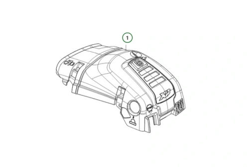 Pokrywa cylindra pilarki Husqvarna 560XP, widok boczny. Prosta, ergonomiczna, matowa, szara z logo, otwory montażowe, miejsce na wlew paliwa i elementy mocujące.