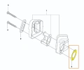 Uszczelka tłumika pilarki spalinowej Husqvarna model T425, zdjęcie schematu umiejscowienia uszczelki, uszczelka oznaczona kolorem żółtym, numerem 3