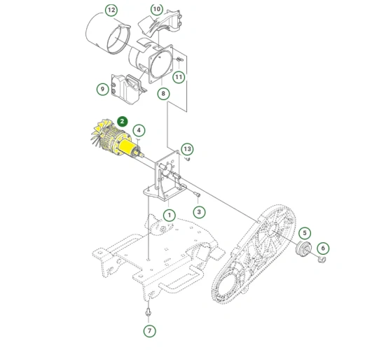 schemat przedstawia silnik do zagęszczarek Husqvarna. Silnik jest dedykowany do modelu Husqvarna LF 60iLAT