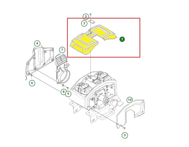 schemat przedstawia uszczelkę pokrywy do zagęszczarek Husqvarna. Uszczelka pokrywy jest dedykowana do modelu Husqvarna LF 60iLAT