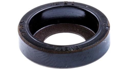 Uszczelniacz wału pilarki Husqvarna T540XP II czarny, okrągły, gładki z wewnętrznym rowkiem. Produkt na białym tle, pokazujący konstrukcję,