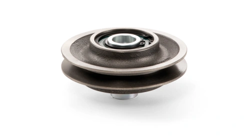 Zdjęcie przedstawia sprzęgło odśrodkowe do zagęszczarek firmy Husqvarna. Sprzęgło jest wykonane z wysokiej jakości materiało. Sprzęgło na zdjęciu jest w kolorze szarym