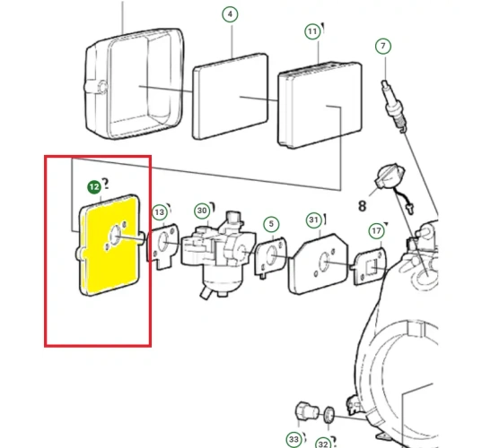 Schemat przedstawia obudowę filtra do zagęszczarek Husqvarna. Obudowa jest dedykowana między innymi do zagęszczarki Husqvarna LF 50L