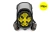 kask ochronny do prac leśnych i ogrodowych Husqvarna, widok od dołu, w kolorze czarnym, widoczne otwory wentylacyjne, żółty system MIPS umieszczony wewnątrz kasku, nauszniki przeciwhałasowe,