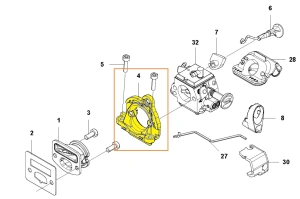 Kołnierz gaźnika pilarki 543 XP Husqvarna