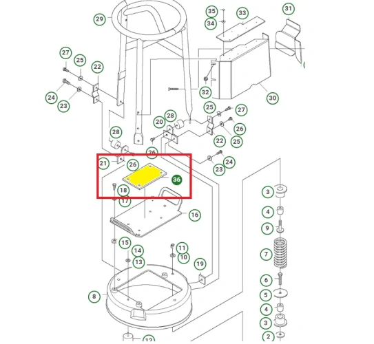 Schemat przedstawia amortyzator stosowany w zagęszczarkach Husqvarna LX 90. Amortyzator jest oryginalną częścią przeznaczoną do zagęszczarek Husqvarna.
