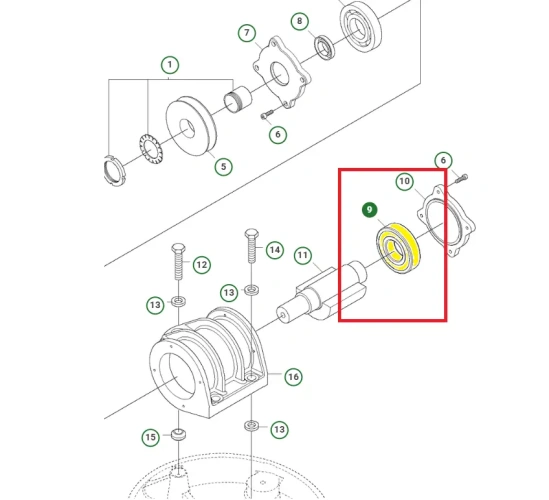 Schemat przedstawia łożysko kulkowe stosowaną w zagęszczarkach Husqvarna LX 90. Łożysko jest oryginalną częścią przeznaczoną do zagęszczarek Husqvarna.