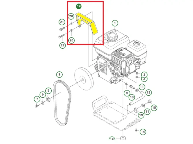 Schemat przedstawia pokrywę stosowaną w zagęszczarkach Husqvarna LX 90. Pokrywa jest oryginalną częścią przeznaczoną do zagęszczarek Husqvarna.