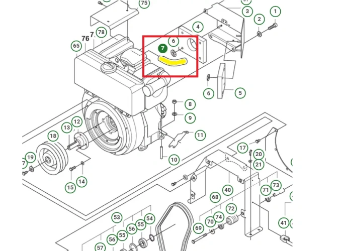 Schemat przedstawia rurę wydechową do zagęszczarki stosowaną w maszynach Husqvarna. Rura jest dedykowana między innymi do modelu LG 504. Rura jest oryginalną częścią Husqvarna.
