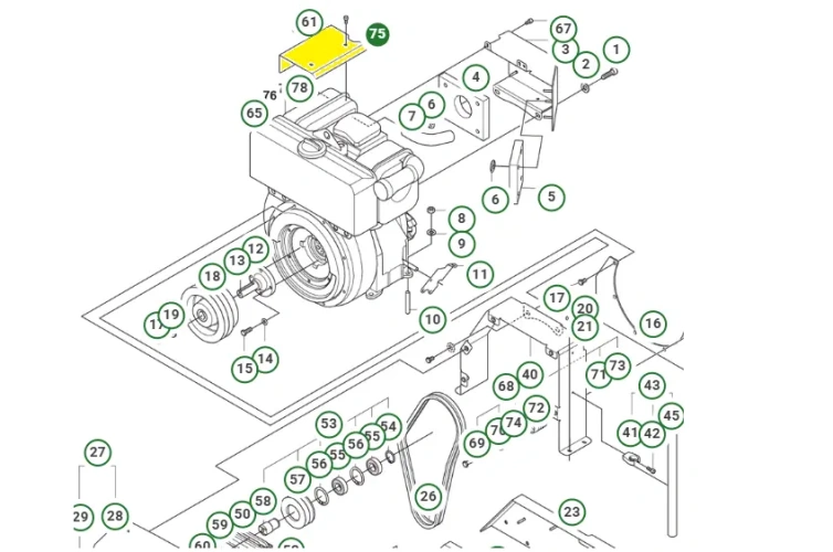 Schemat przedstawia kolektor wydechowy do zagęszczarki stosowany w maszynach Husqvarna. kolektor jest dedykowany między innymi do modelu LG 504. Kolektor jest oryginalną częścią Husqvarna.
