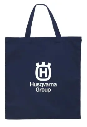 bawełniana torba w ujęciu frontalnym, widoczne duże logo  oraz napis Husqvarna Group.