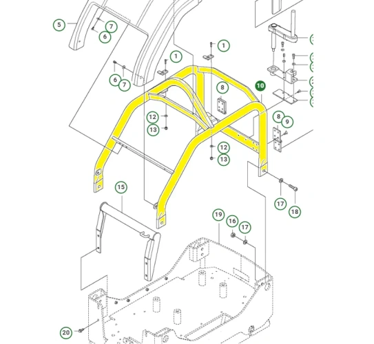 Schemat przedstawia ramę do zagęszczarki stosowaną w maszynach Husqvarna. Rama jest dedykowana między innymi do modelu LG 504. Rama jest oryginalną częścią Husqvarna.