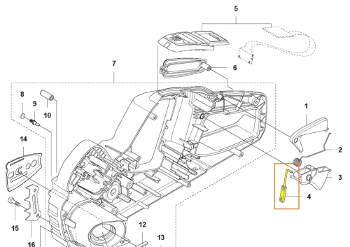 Cięgno gazu pilarki Husqvarna 535i XP w kształcie litery L, wykonane z metalu, z jedną zaokrągloną końcówką. Element w kolorze srebrnym, skonstruowany do precyzyjnego zarządzania przepustnicą silnika. Widoczny na białym tle.