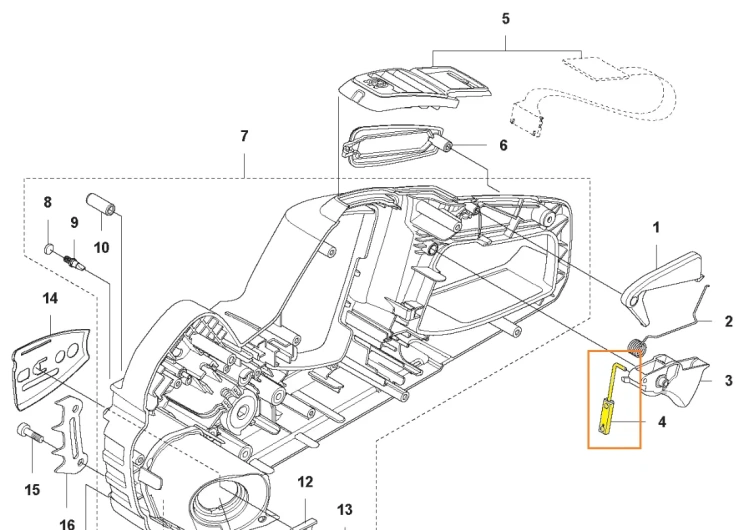 Cięgno gazu pilarki Husqvarna 535i XP w kształcie litery L, wykonane z metalu, z jedną zaokrągloną końcówką. Element w kolorze srebrnym, skonstruowany do precyzyjnego zarządzania przepustnicą silnika. Widoczny na białym tle.