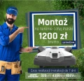 Na zielonym tle widoczny robot koszący 430V z informacją o montażu na terenie całej Polski w cenie 1 200 zł