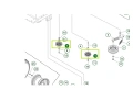Schemat umiejscowienia kół pasowych w traktorze TC 112.