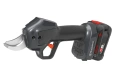 Sekator Aspire PS30X-P4A  Husqvarna w kolorze czarnym i szarym, z ergonomicznym uchwytem. Kąt ujęcia: z boku, ukazujący detal ostrza. Widoczne logo Husqvarna na obudowie, akumulator z przodu. Produkt w pozycji stojącej, na jednolitym tle.