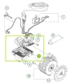 Jednostka sterująca pilarki Husqvarna 535LiXP/436Li oznaczona na schemacie numerem ,,4''.