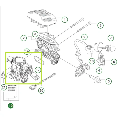 Schemat montażu gaźnik pilarki Husqvarna 560 XP.