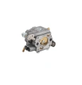 Gaźnik dmuchawy 525bx Husqvarna w kolorze metalicznym, pokazany pod kątem z boku. Na tle prostym, białym.