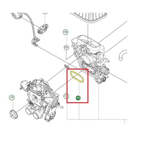 schemat przedstawia uszczelnienie układu dolotowego dla pilarki Husqvarna 560XP MARK II. Na schemacie widać uszczelnienie oraz sąsiednie części.