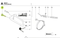 Sworzeń dźwigni pilarki Husqvarna 338XPT, 335XPT, 334T z metalu, cylindryczny, ze złotą końcówką i oznaczeniem numer 9, na neutralnym, białym tle, podkreślającym detale produktu.