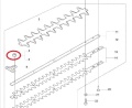 Nakrętka urządzenia koszącego 325HD, widoczna z góry w zaznaczeniu. Okrągła, metalowa, z gładką powierzchnią. Element montażowy, umieszczony na tle osi zębatej i innych komponentów. Wymiary oraz szczegóły montażowe nieokreślone.