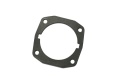 Uszczelka cylindra pilarki Husqvarna 257/254/261/262XP, czarna, o sześciokątnym kształcie z centralnym otworem. Widoczne cztery otwory montażowe. Ujęcie frontalne, produkt leżący na jednolitym tle.
