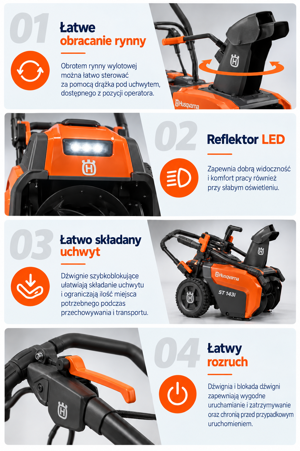 cechy odsnieżarki ST 143i husqvarna