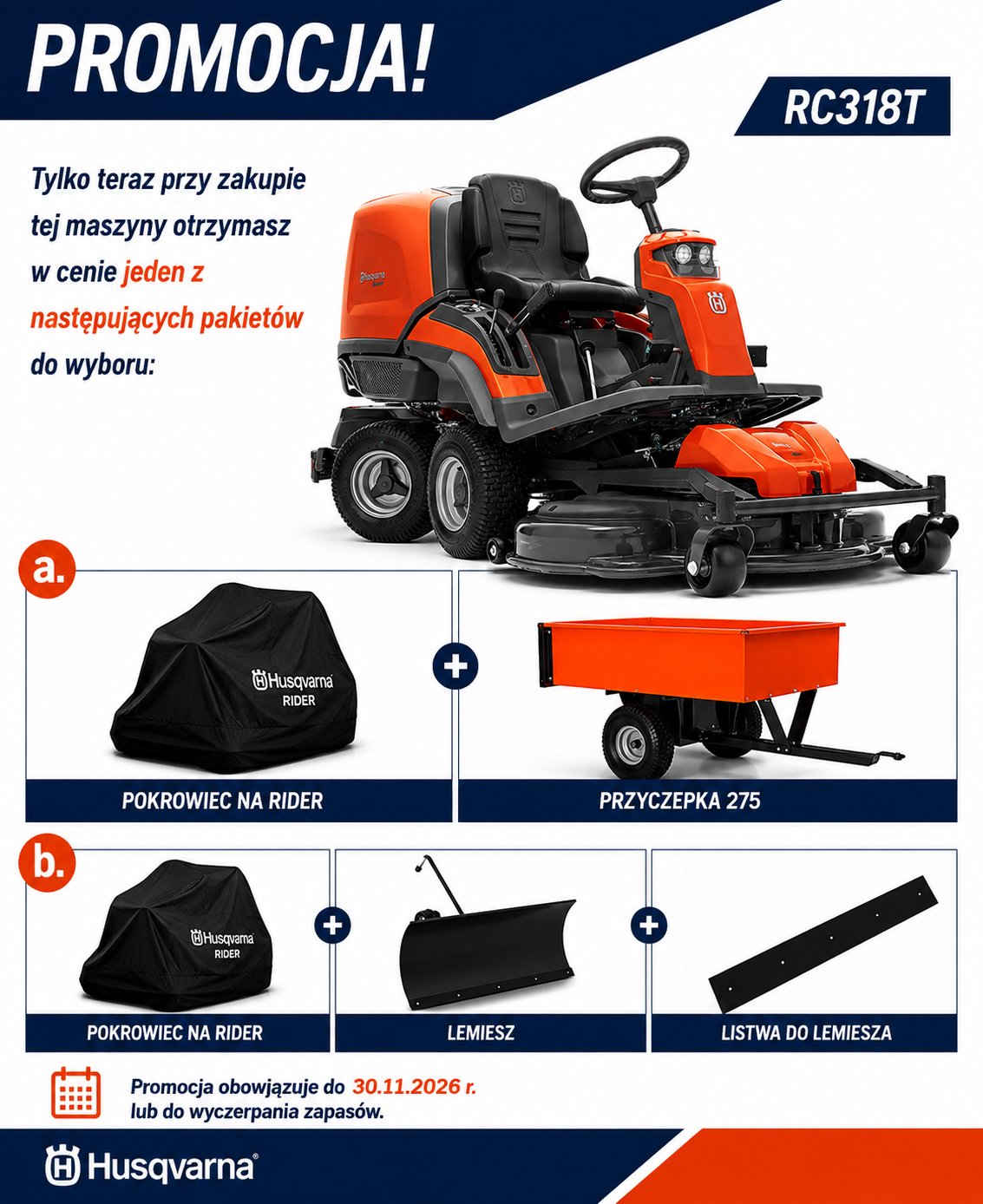 promocja na RC318T z lemieszem i pokrowcem