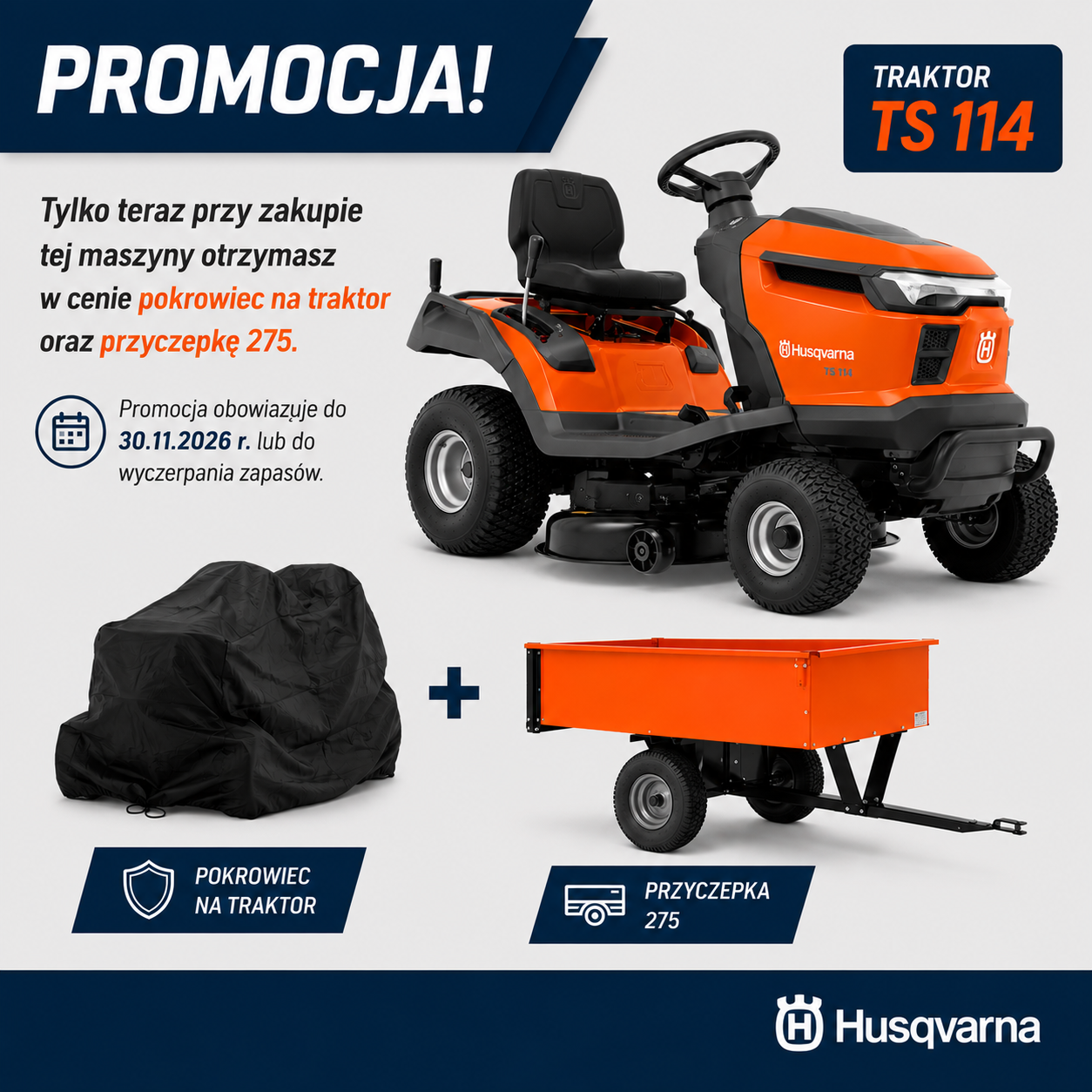 traktor ts 114 w promocji z przyczepka i pokrowcem