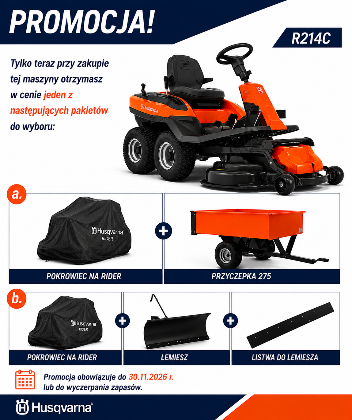promocja Rider R214C plus lemiesz lub przyczepka