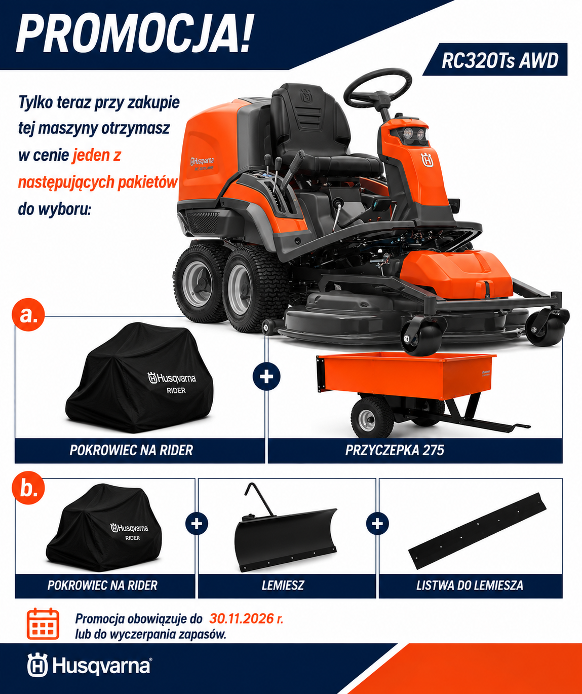 promocja na RC320TS AWD z lemieszem i pokrowcem