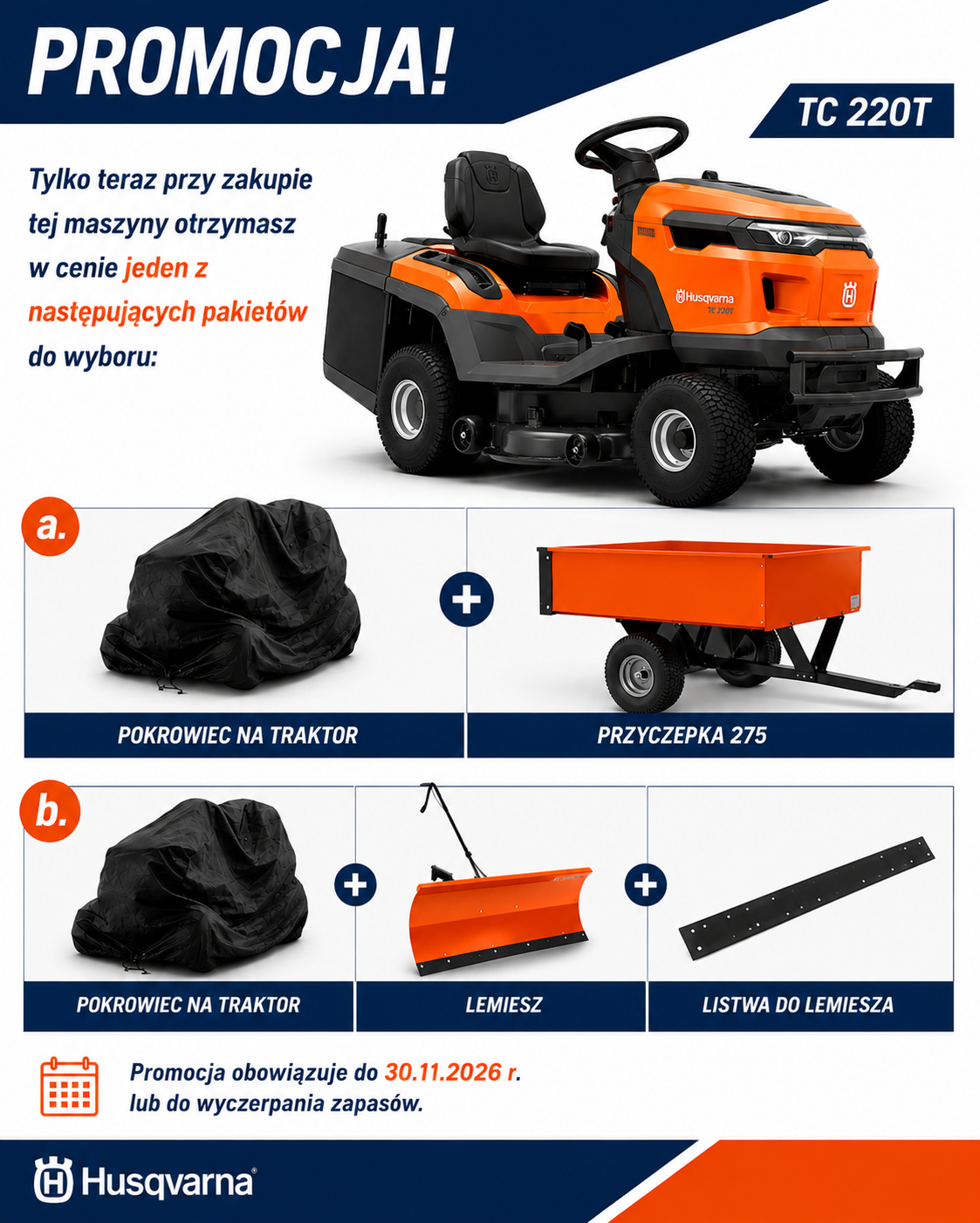 promocja na TC 220T z lemieszem i pokrowcem