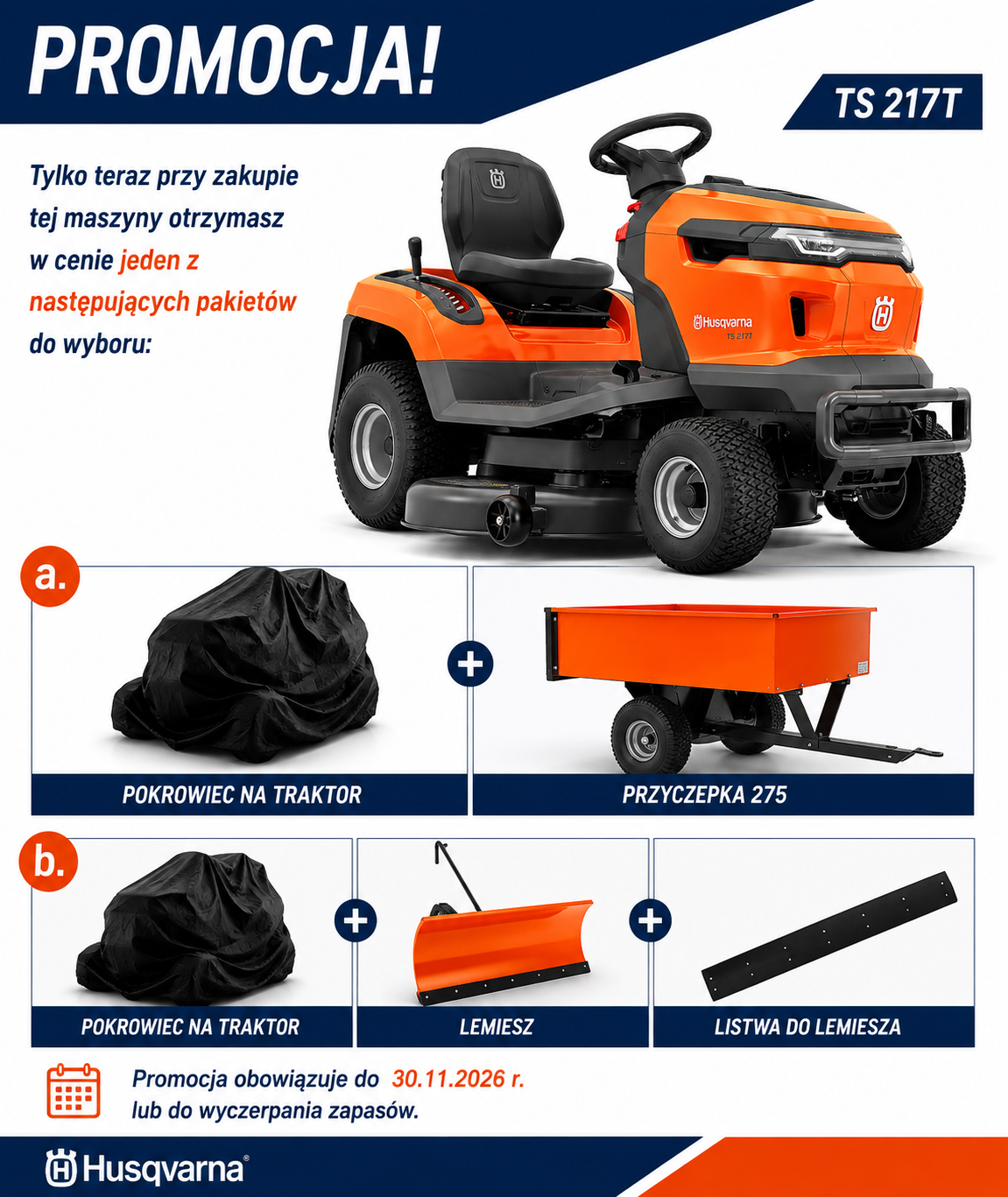 promocja na TS217T z lemieszem i pokrowcem